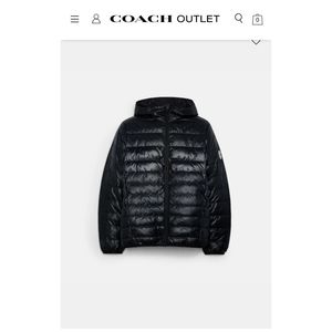 NWT Coach Signature Packable Down Jacket size Large in Black